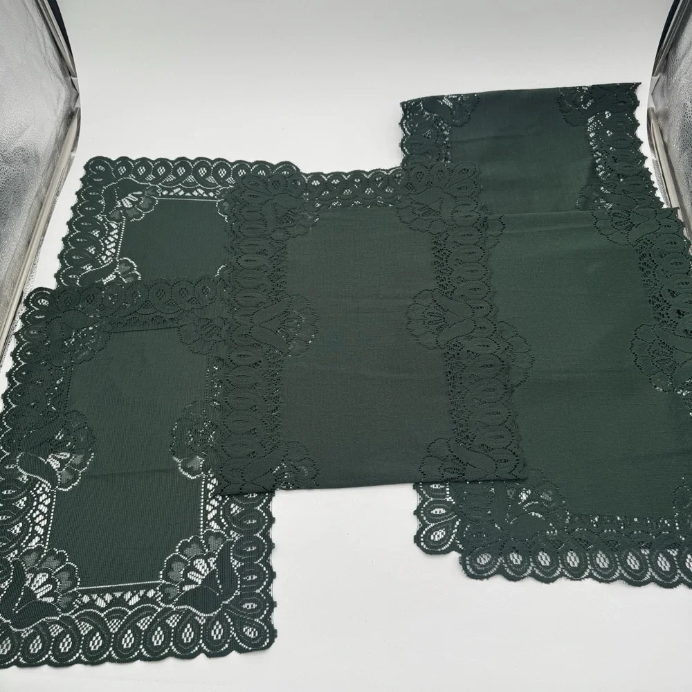 Vintage Green Lace Placemats & Table Runners Set 5 Floral‎ Scalloped Decor
